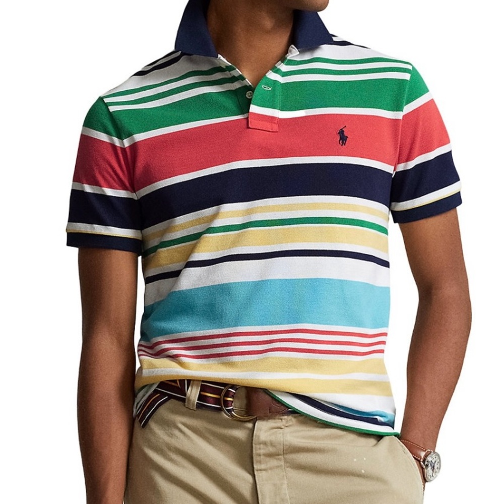 Polo Ralph Lauren Men'a Classic-Fit
Striped Mesh Polo